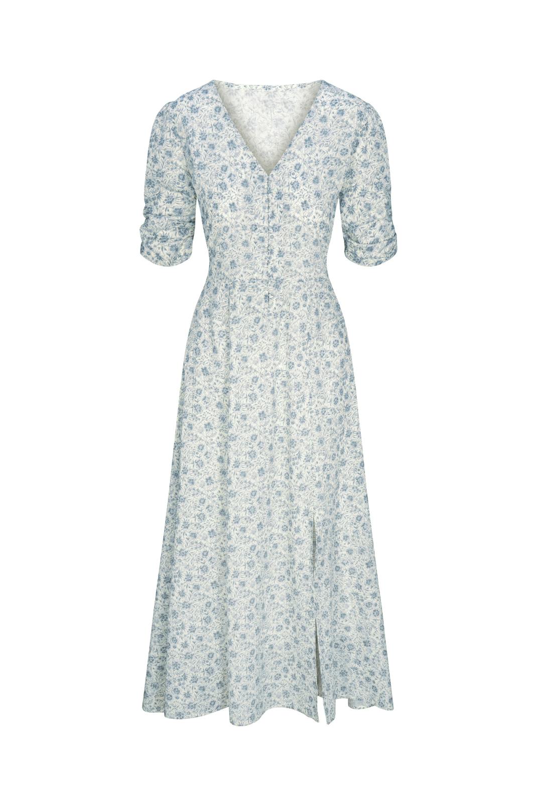 Elaine Dress in Floral Blues