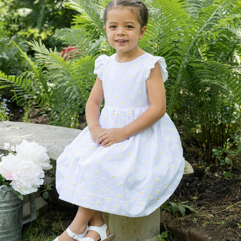 Embroidered Daisy Dress