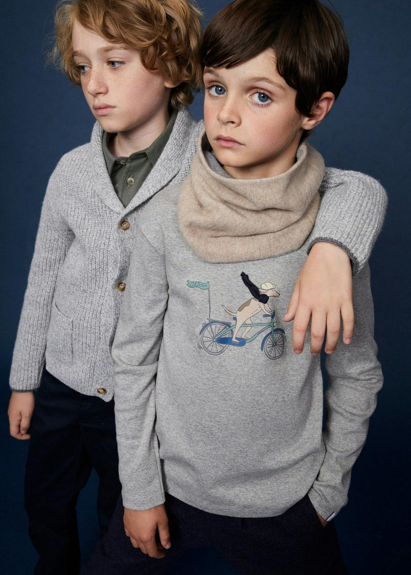 The Cashmere Beige Grey Reversible Snood