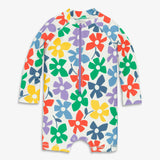 Clearance baby one-piece rash guard in rainbow blooms