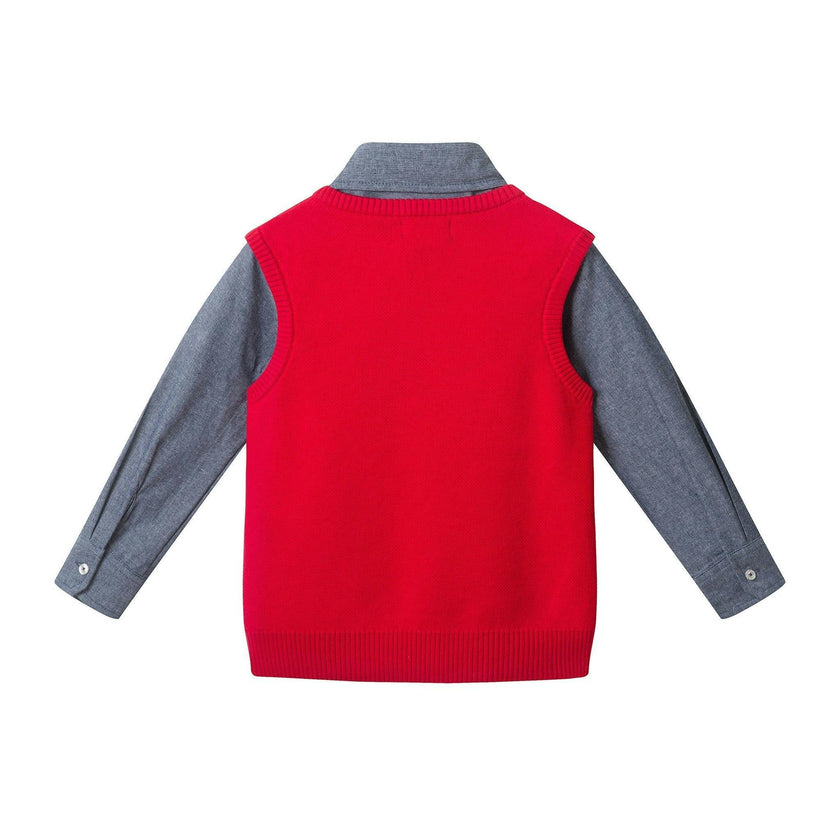 Kids Sweater Vest & Pant Set | Holiday Reindeer