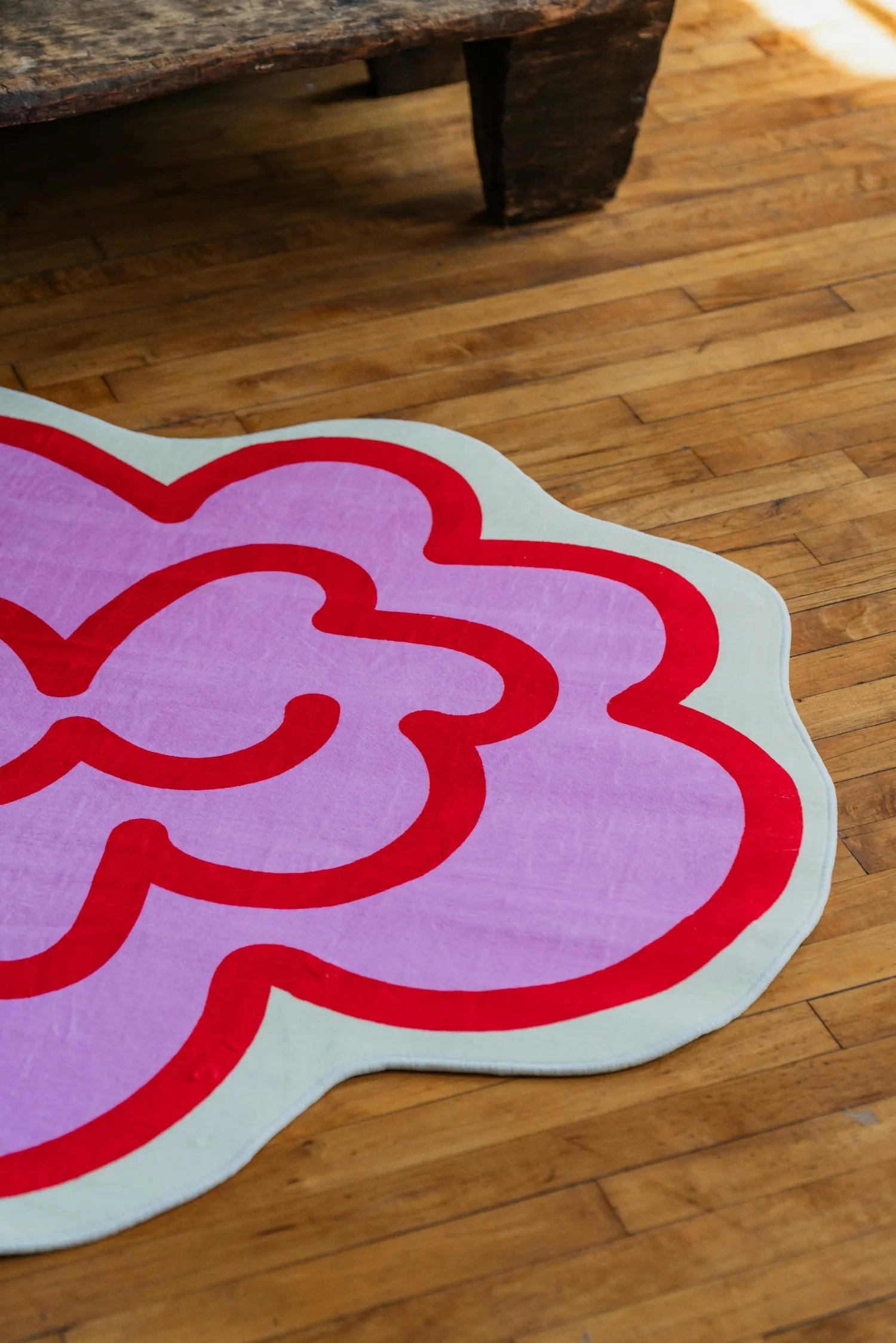 Funky Flower Shaped Irregular Rug by Shayla Goethe