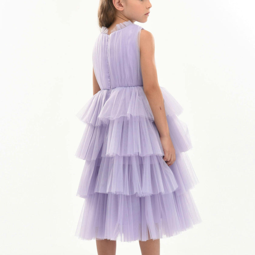 Purple Farvue Tiered Tulle Dress