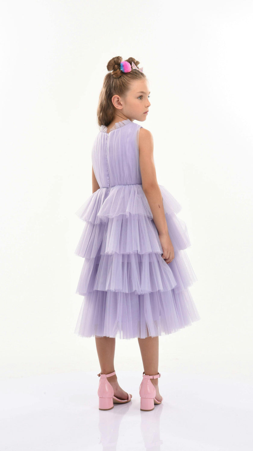 Purple Farvue Tiered Tulle Dress
