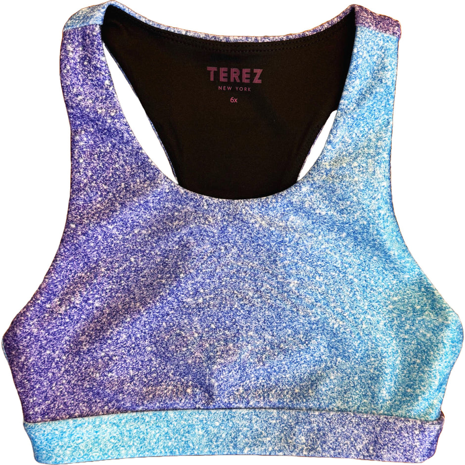 Girls Hi-Shine Scoop Neck Racer Back Sports Bra, Multi