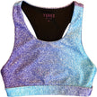 Girls Hi-Shine Scoop Neck Racer Back Sports Bra, Multi