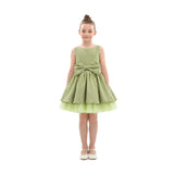 Green Isalyn Glitter Bow Dress