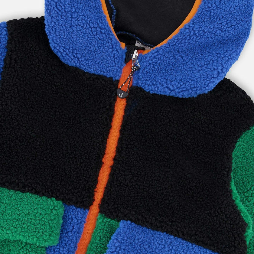 Sherpa Jacket Blue Colorblock