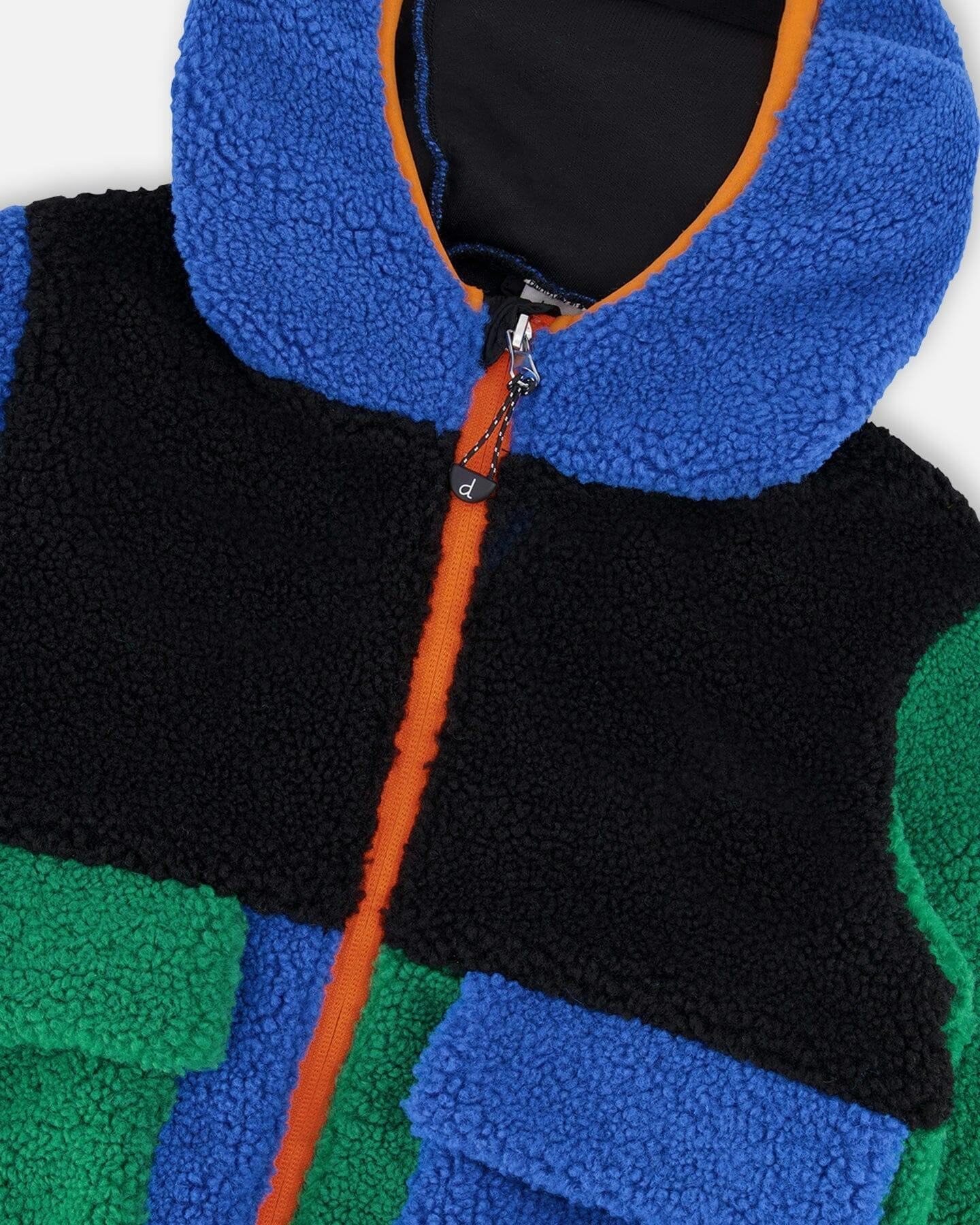 Sherpa Jacket Blue Colorblock