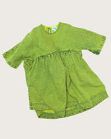 Kids Rumi Acid Green Overdye Denim Dress