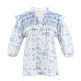 Women's Lizzie Shirt - Dallas Print (Blue)