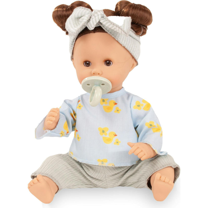 Gotz Sleepy Aquini Girl Little Duck 13.0" Cute Bath Doll With Beautiful Brown Hair