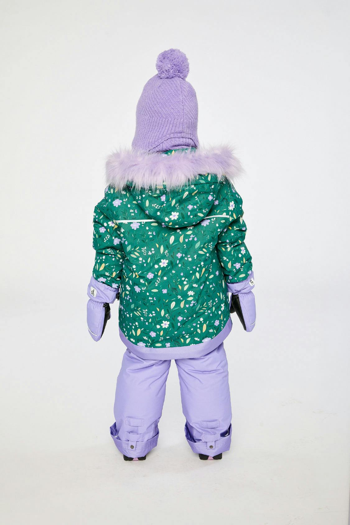 Two Piece Play Snowsuit Green Mini Flower Print