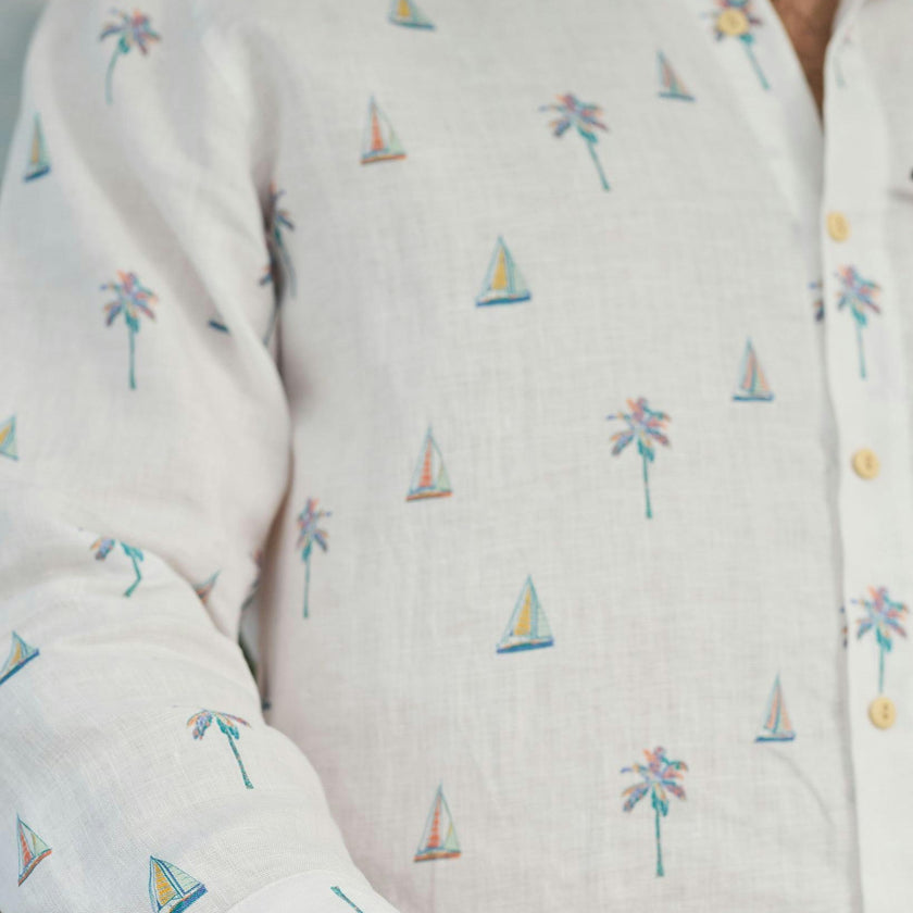 The Yacht Club - Long Sleeve Linen Shirt