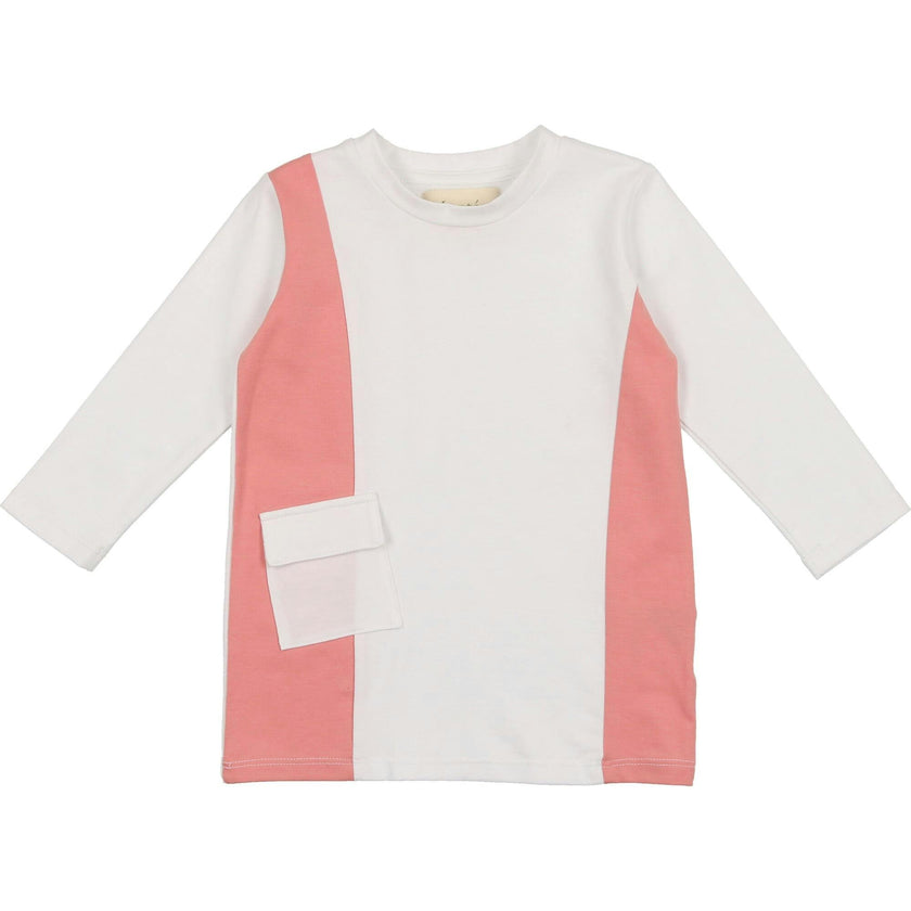 Colorblock Pocket 3-Quarter Sleeves Tee