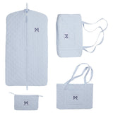 Quilted Luggage - Blue Bow