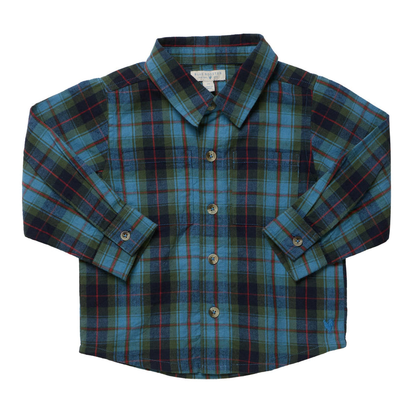Boys Jack Shirt - Blue Tartan