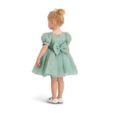 Light Green Brixton Puff-Sleeve Party Dress