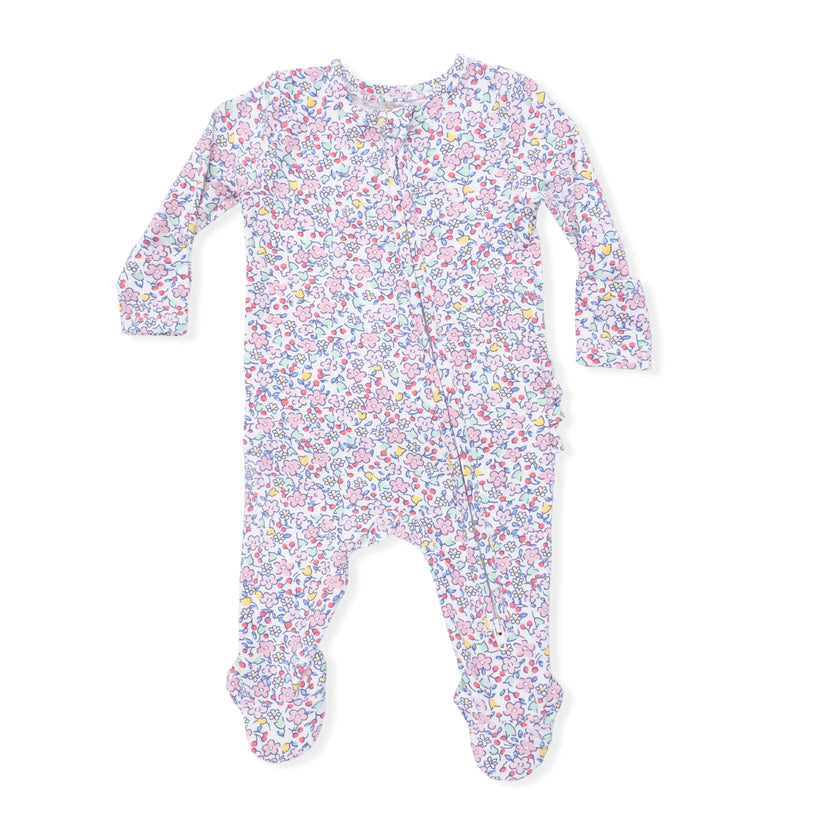 Elizabeth's Garden - 2 Way Ruffle Back Zipper Footie