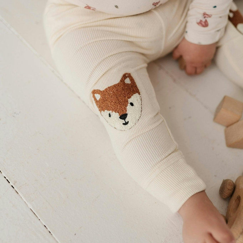 Patch Ribbed Leggings