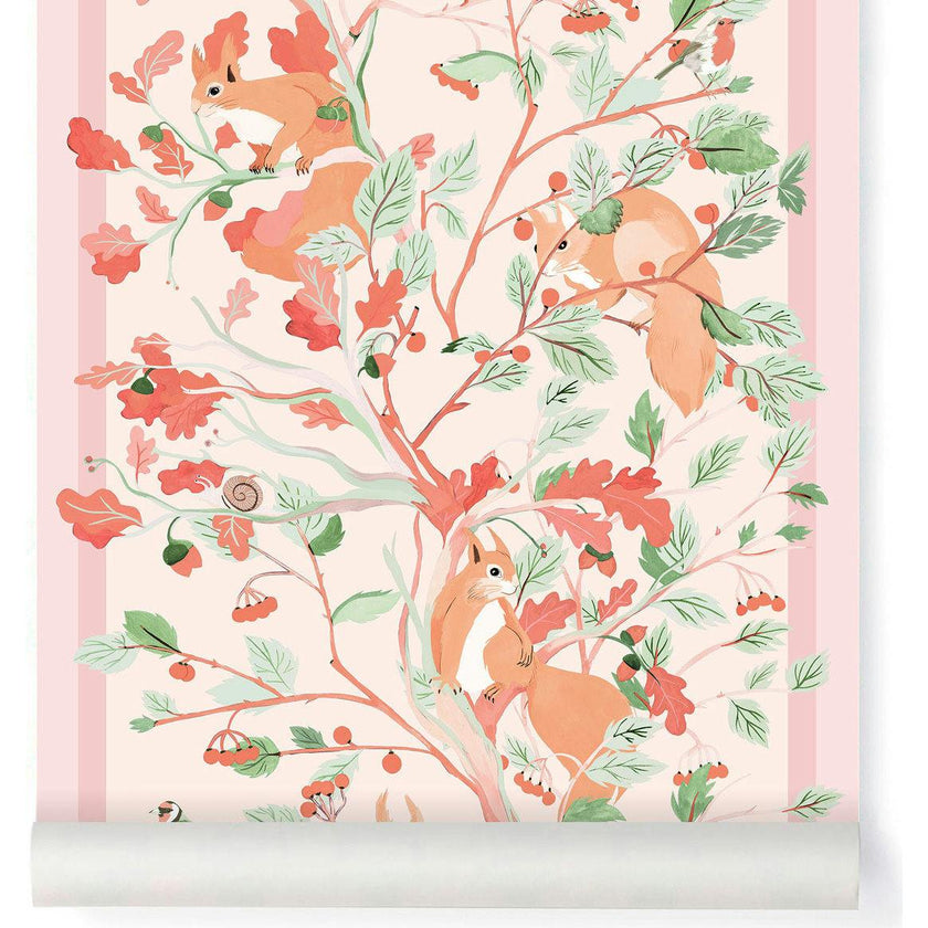 Papier peint CASSE-NOISETTE coloris Rose