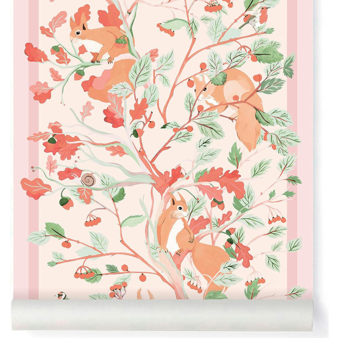 Papier peint CASSE-NOISETTE coloris Rose