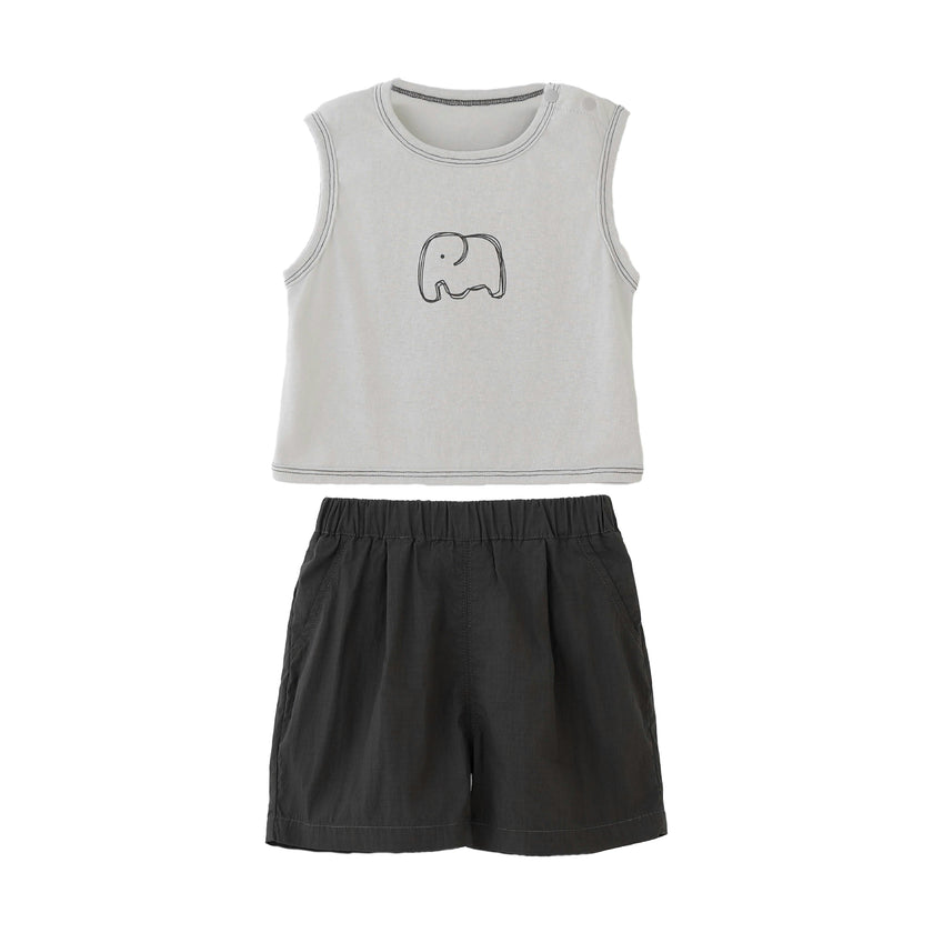 Brown Elephant Short Set