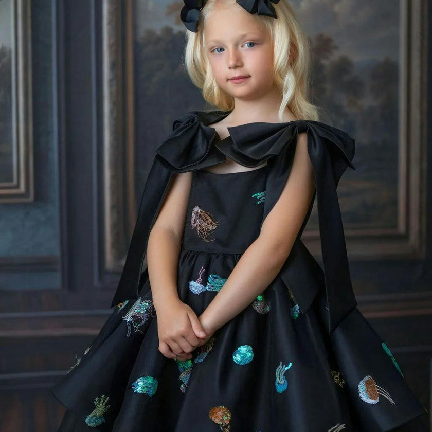 Ocean Magic Black Tulle Dress for Girls