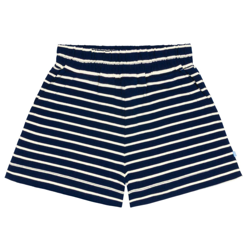 women's navy and cream stripe short