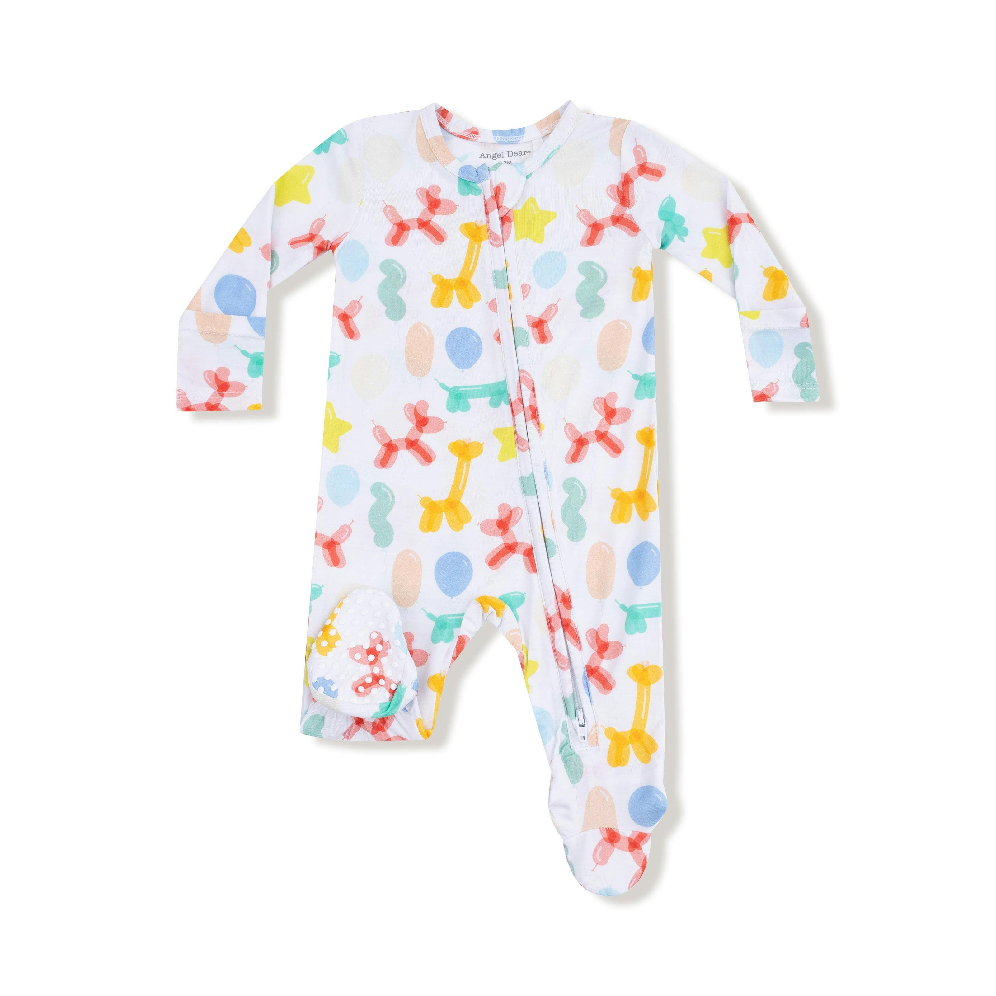 Balloon Animals - Blue - 2 Way Zipper Footie