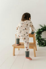 Long Sleeve Zip Romper in Nativity