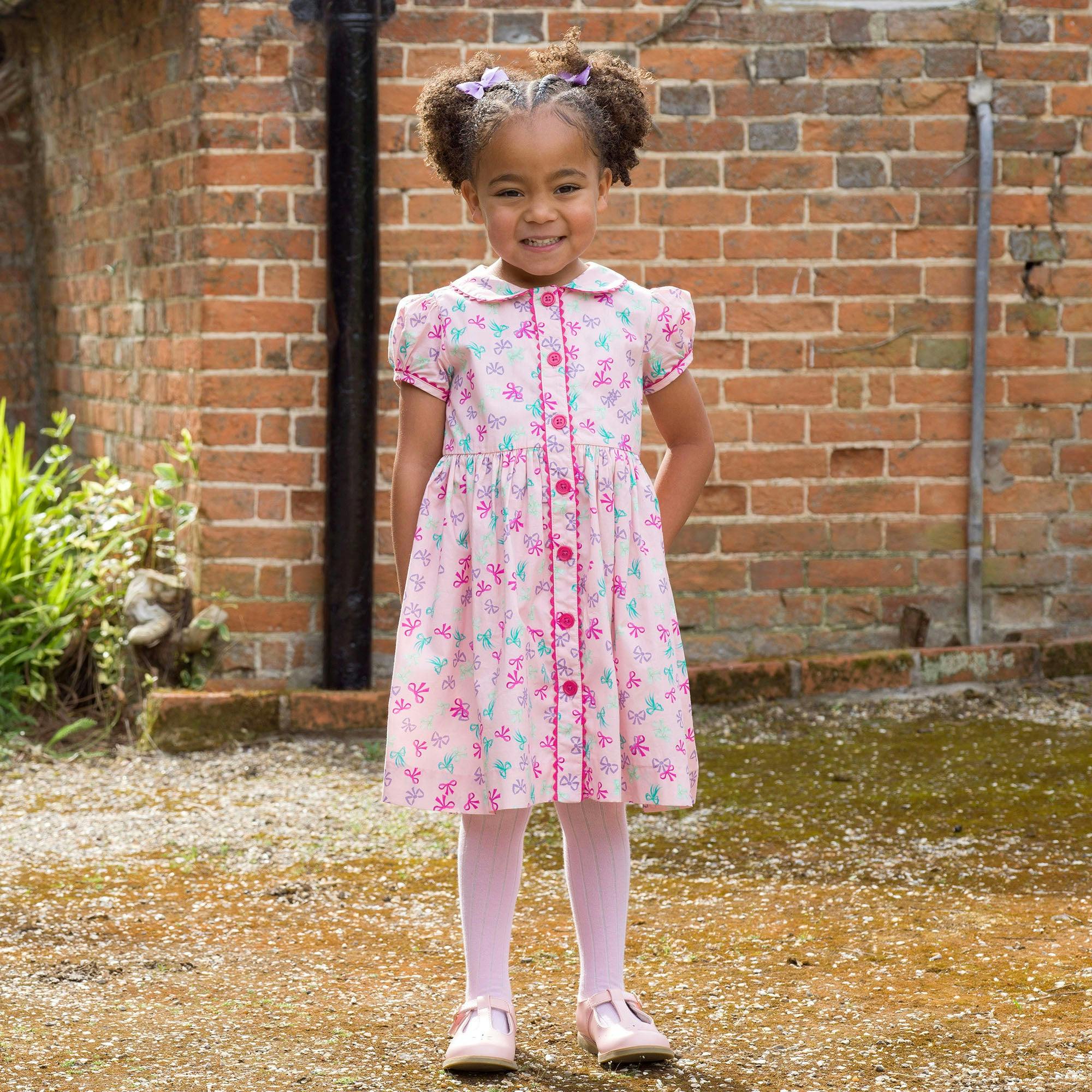 Bow Button-Front Dress