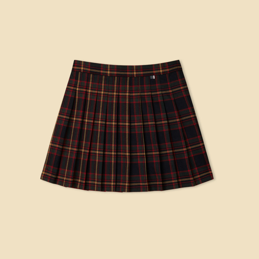 Pleated Plaid Skirt