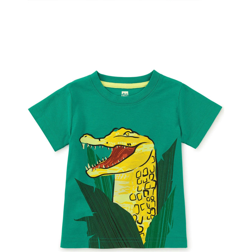 Painterly Croc Graphic Tee, Green