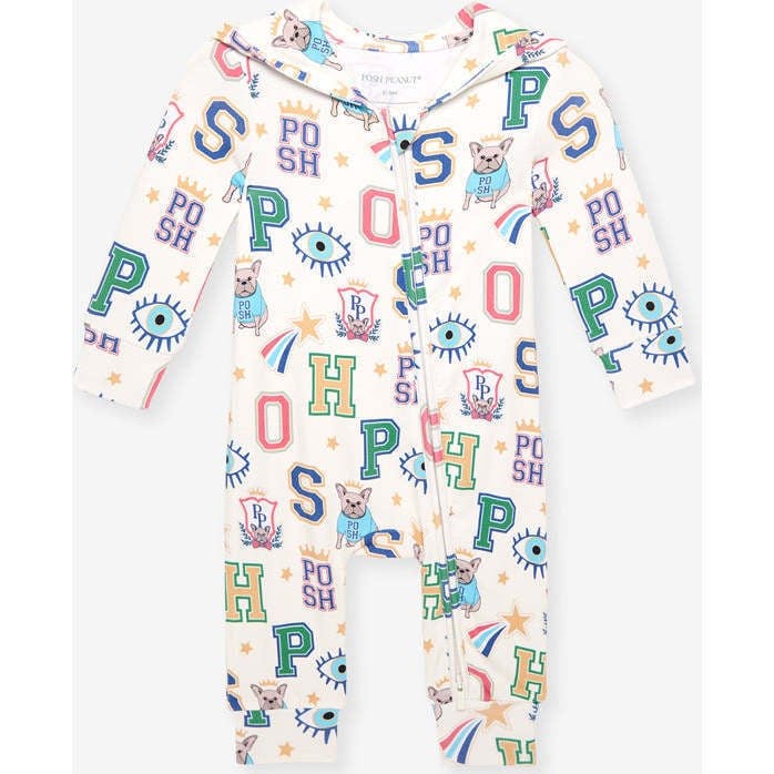 Brooke French Terry Zippered Hooded Romper