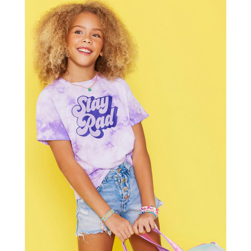 Stay Rad Tie Dye Tee, Purple