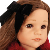 Gotz Hannah Jubilee Doll & Her Polly 19.5" Fully Articulated Vinyl Doll with Burgundy Sequin Dress