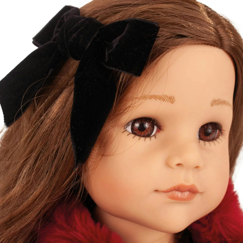 Gotz Hannah Jubilee Doll & Her Polly 19.5" Fully Articulated Vinyl Doll with Burgundy Sequin Dress