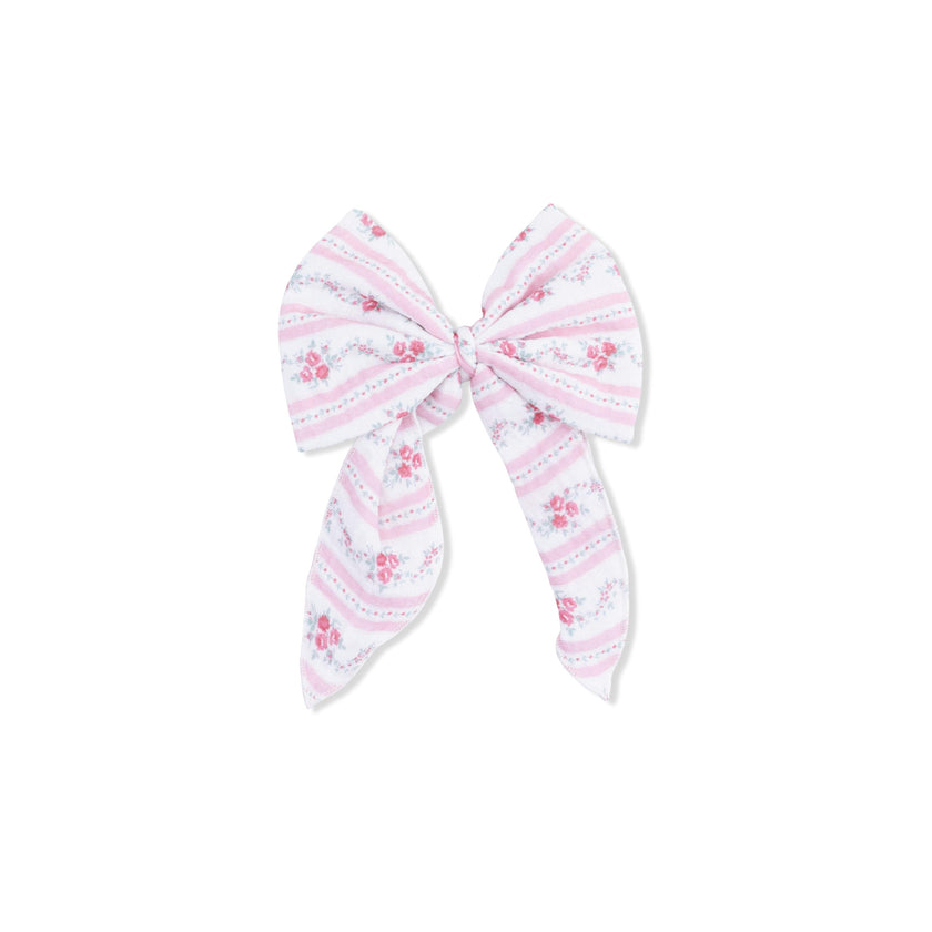 Winding Roses Stripe - Large Bow