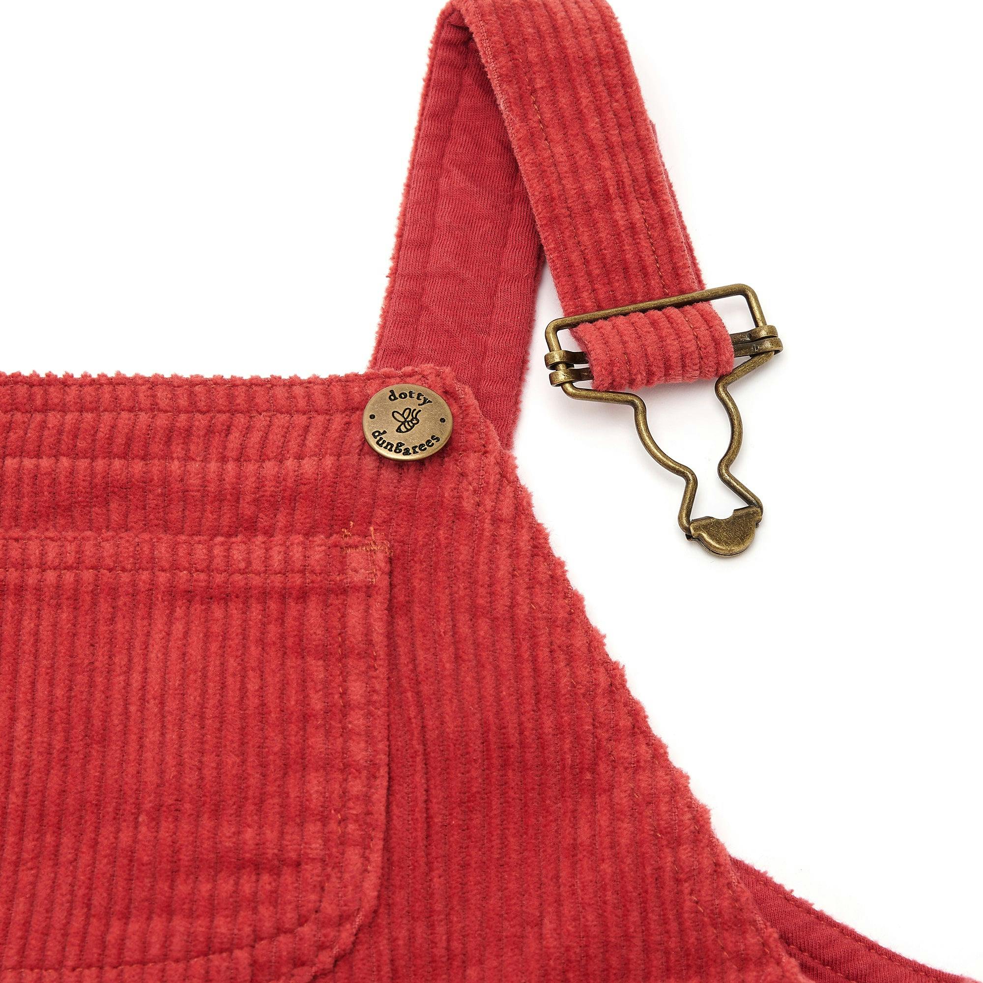 Robin Red Chunky Cord Overalls