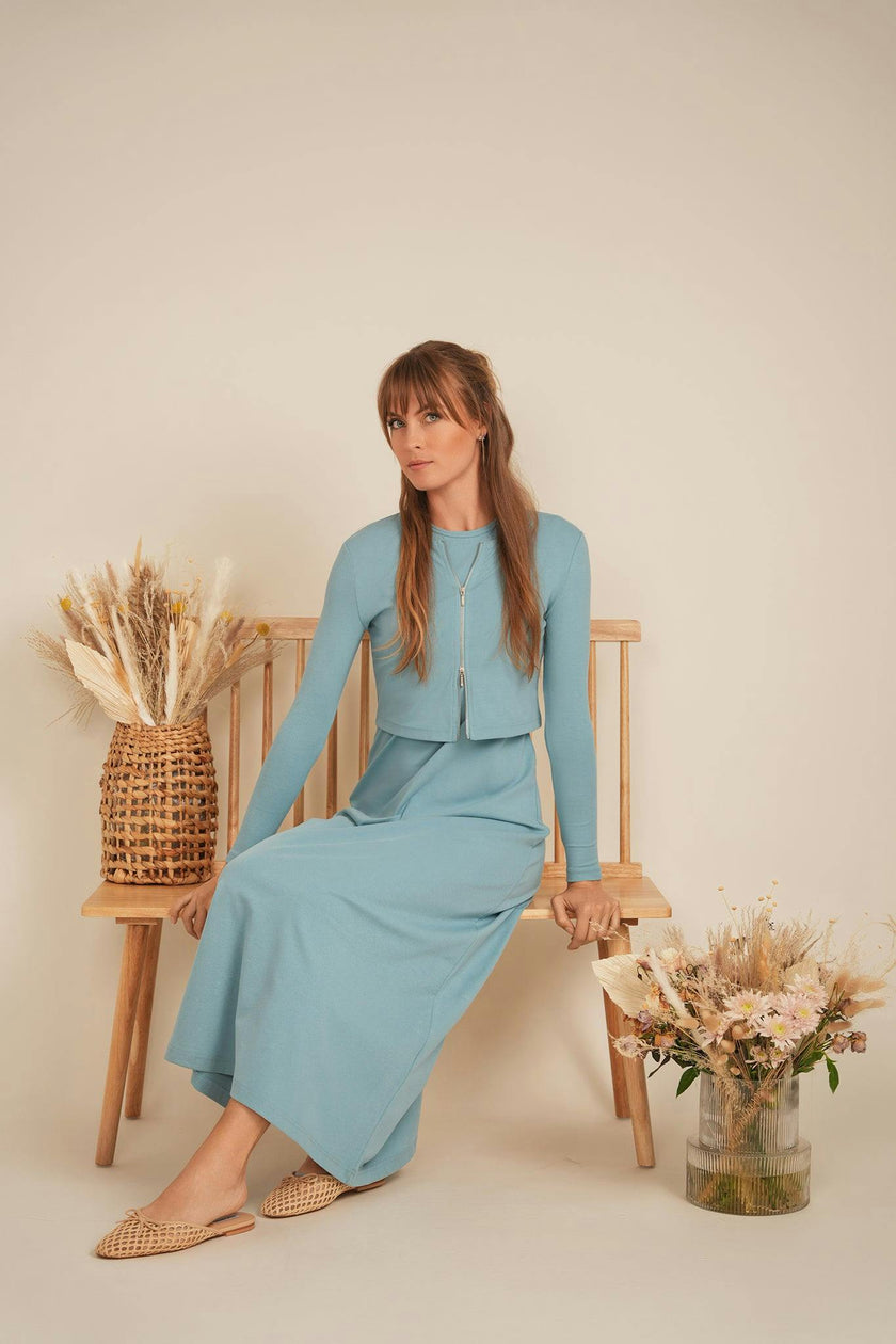 A Line Crew Neck Maxi Jumper Dress