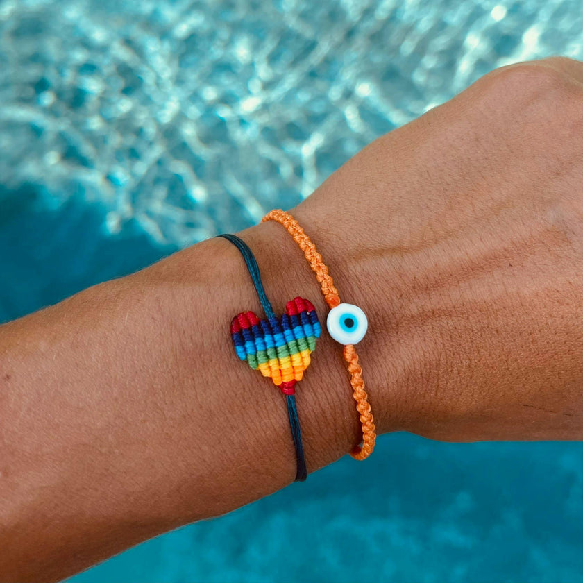 Rainbow Heart Bracelet