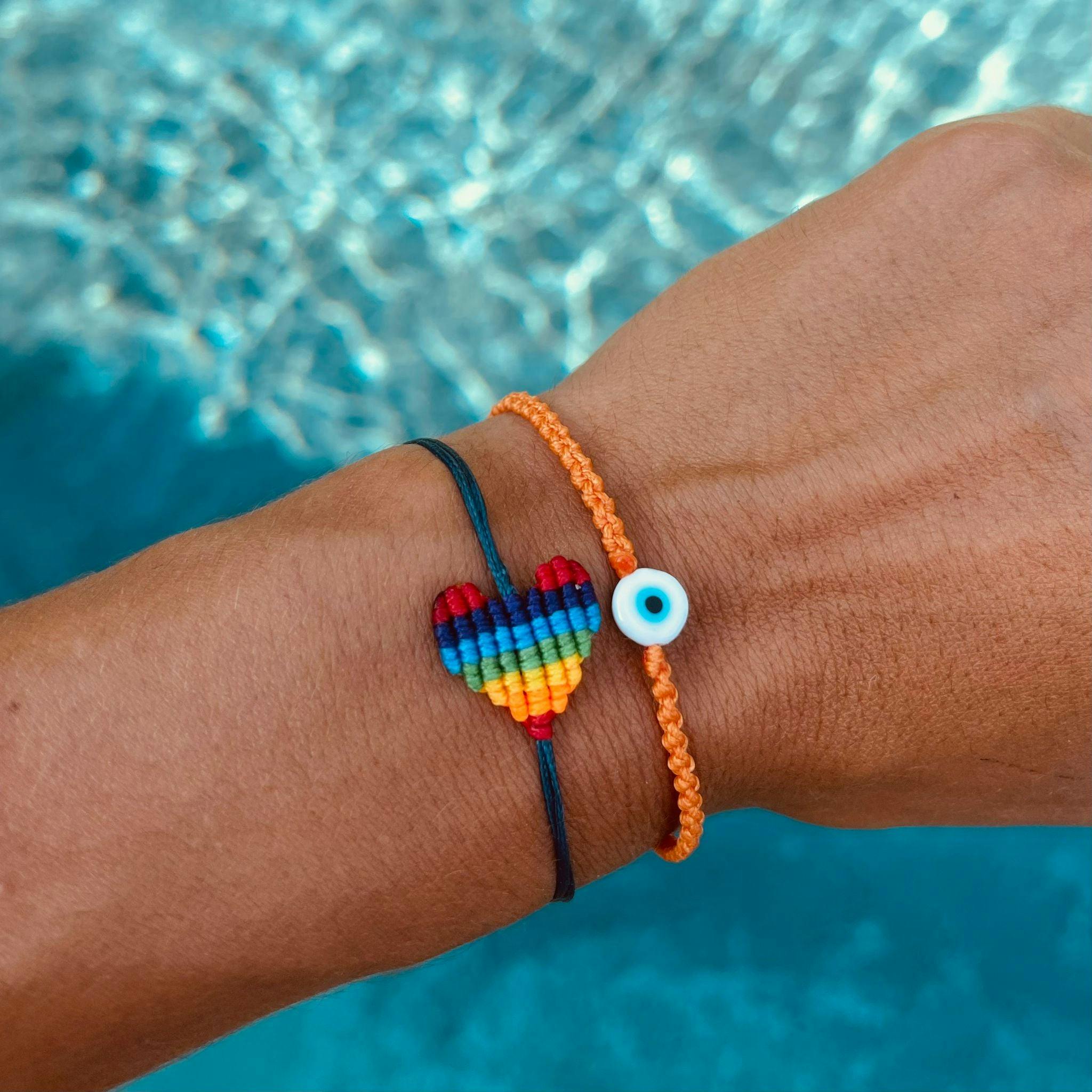 Rainbow Heart Bracelet