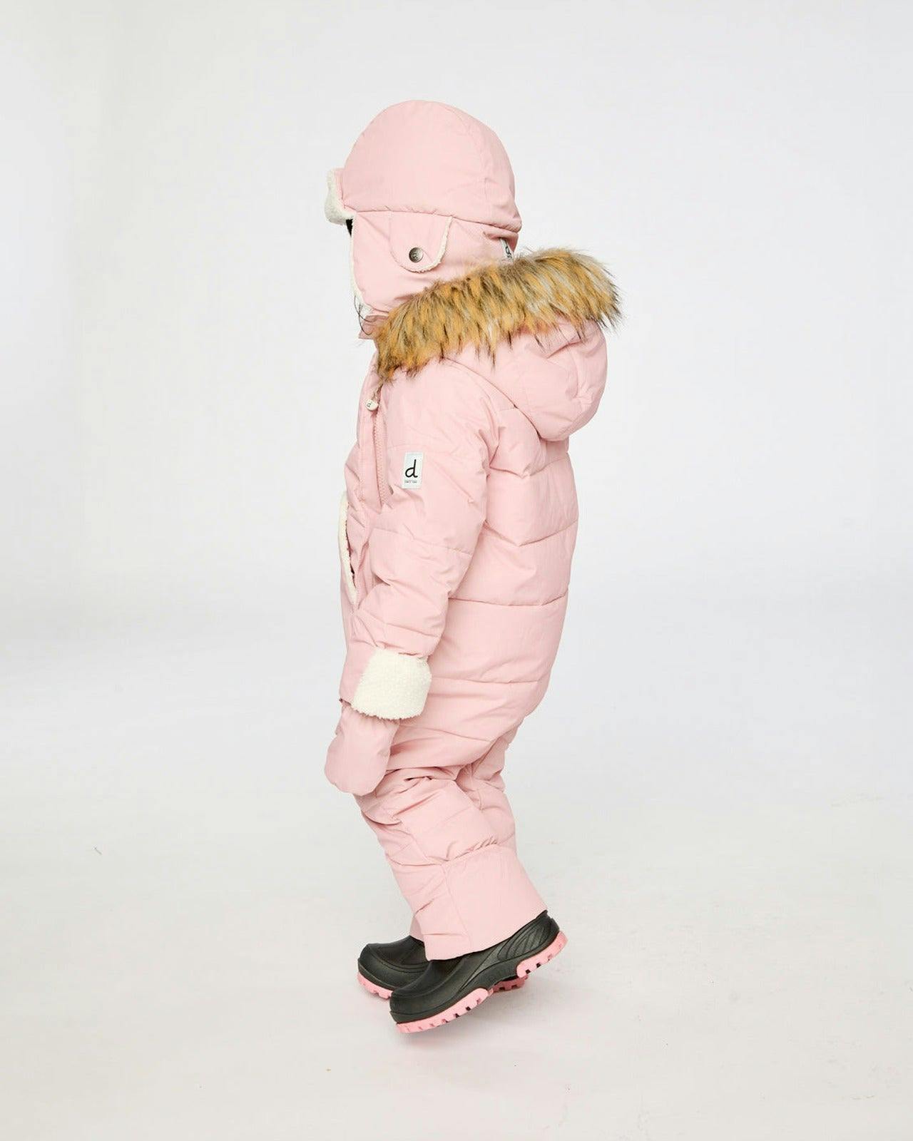 Baby Snug One Piece Snowsuit Adapted For Car Seats Pale Dusty Pink