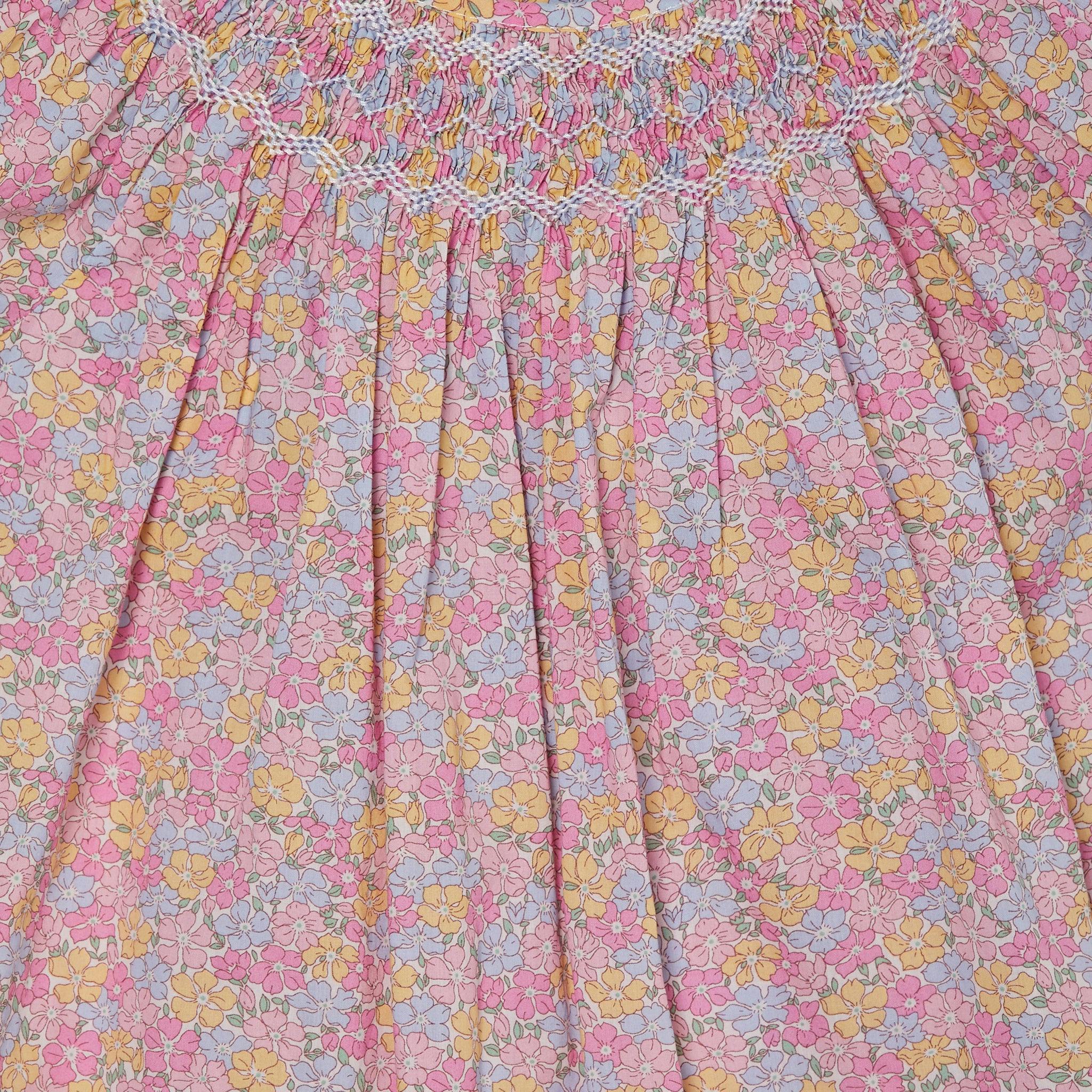 Made With Liberty Fabric Smocked Girls Blouse Isabella