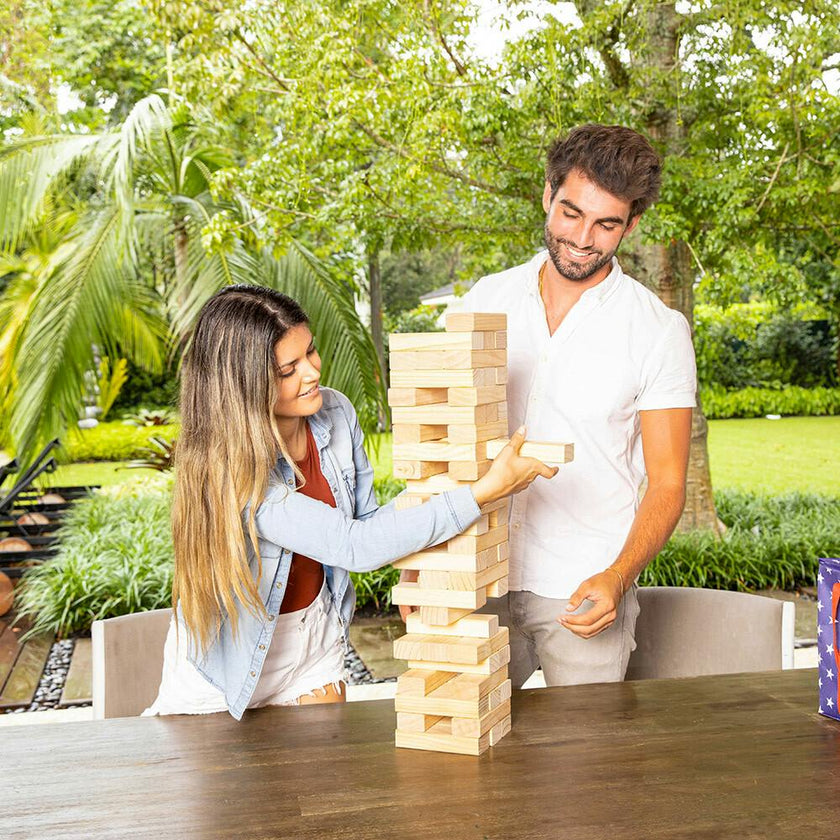 YardCandy Stars & Stripes Jumbo Wooden Tumbling Tower