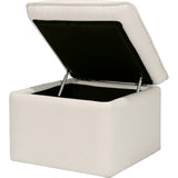 Cali Eco-Performance Fabric Storage Ottoman With USB Port