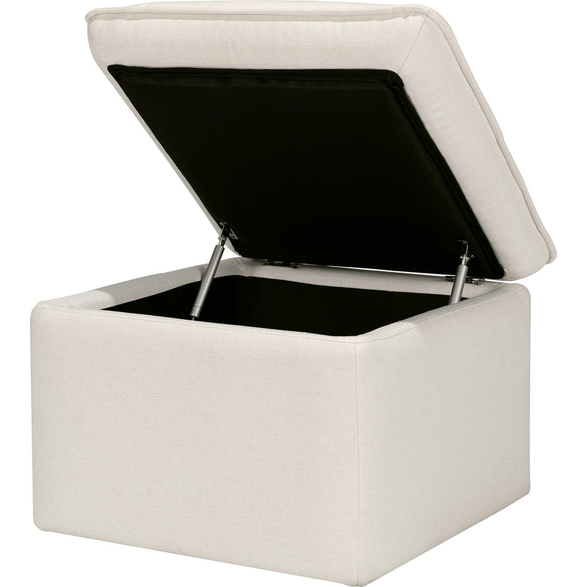 Cali Eco-Performance Fabric Storage Ottoman With USB Port