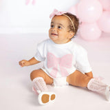 Lace Bow Puff Ink Short Sleeve Romper