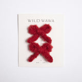 Knitted Bows in Crimson